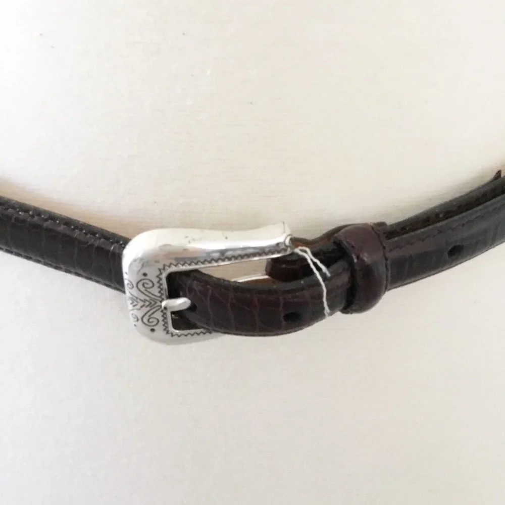 Brighton Black & Brown Leather Belt Size 32 M/L